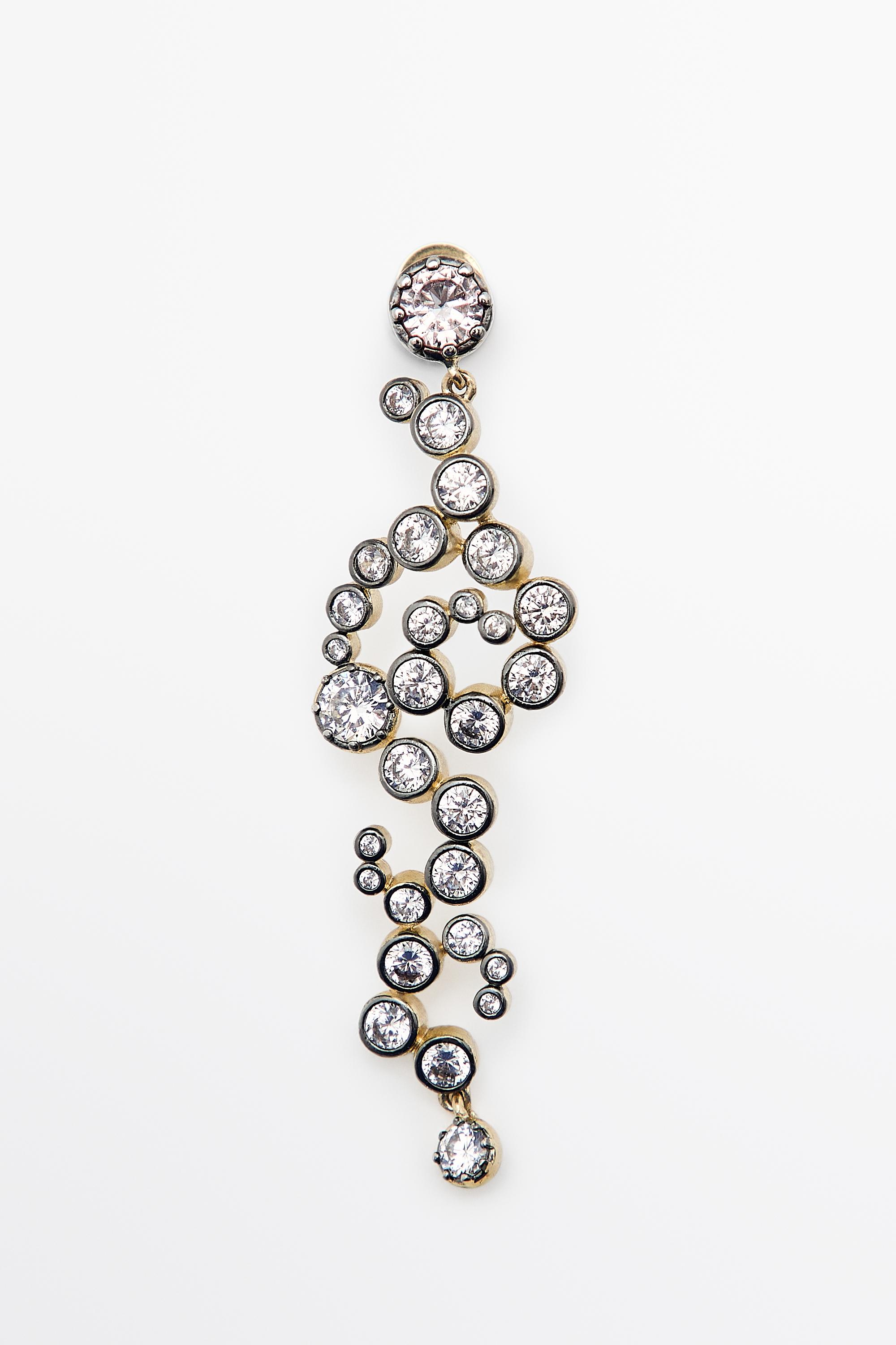 Spiral rhinestone dangle earrings